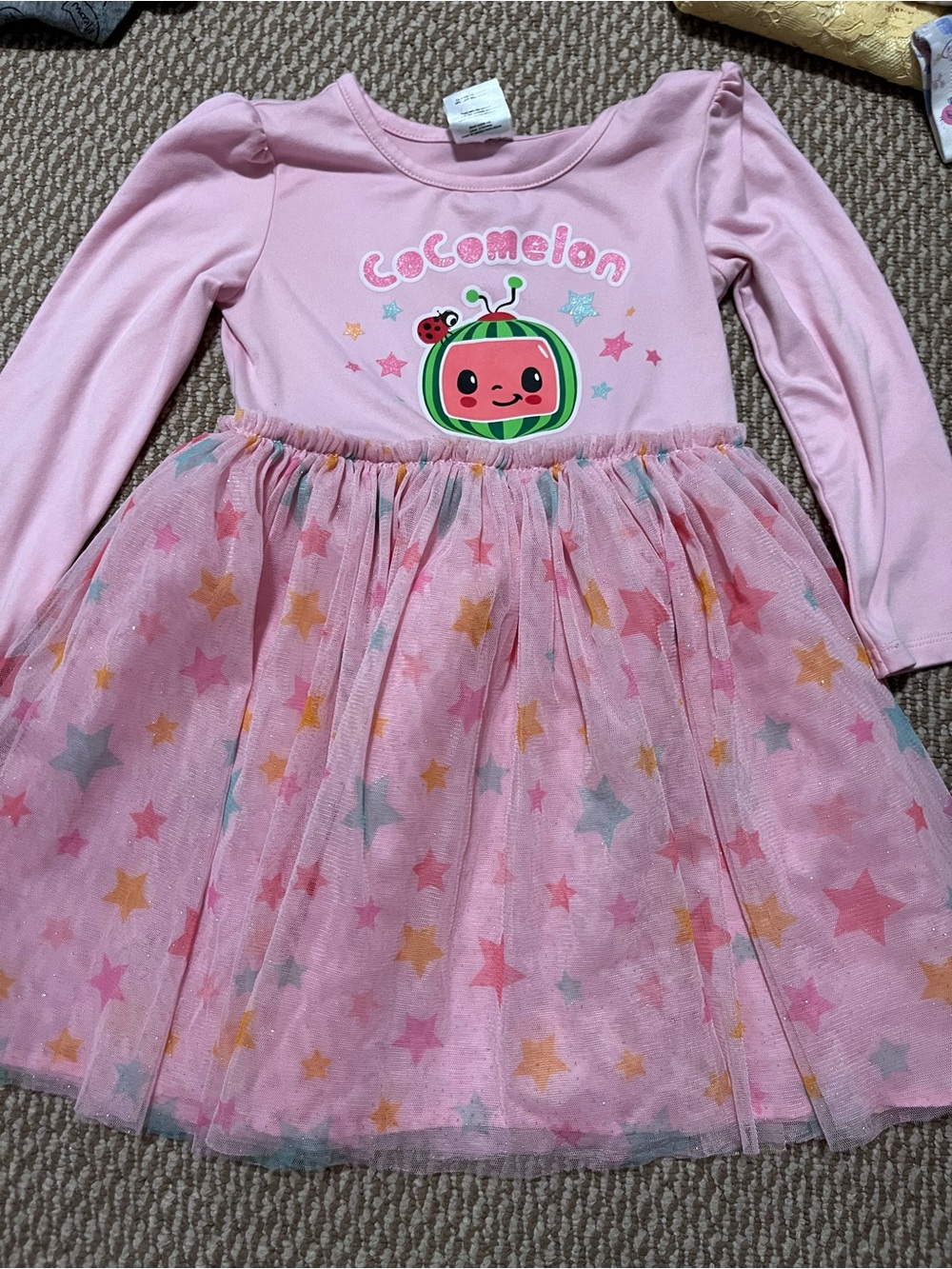 Girls 4T CoComelon Pink Star Tulle Dress